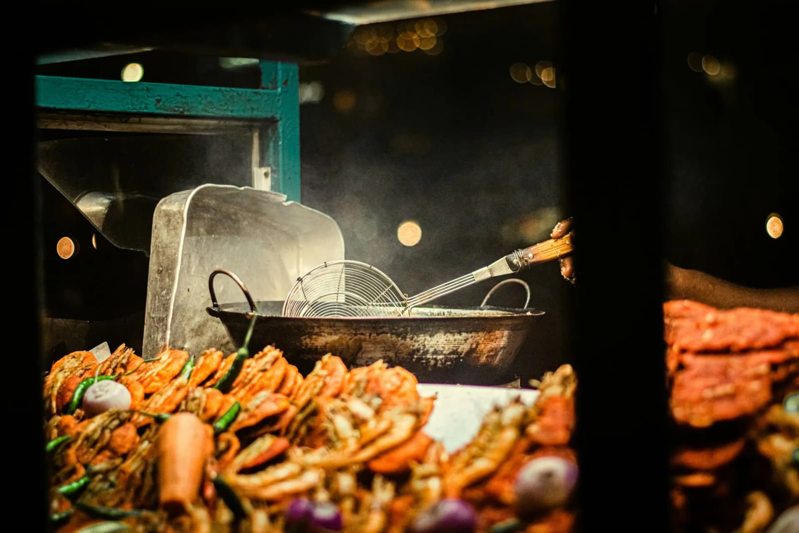 Table of freshly prepared Sri Lankan dishes and spices